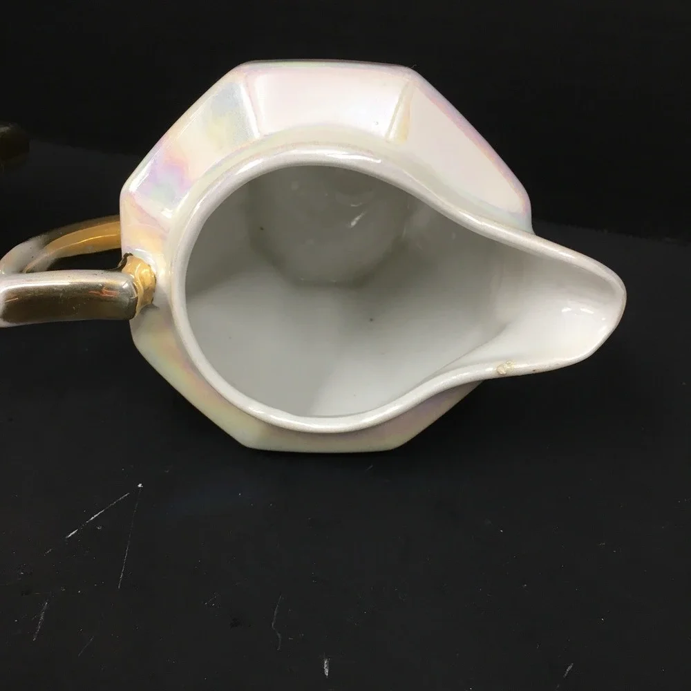 Vintage Eleanor Bavaria Hand Painted Lustreware Sugar‎ & Creamer Set